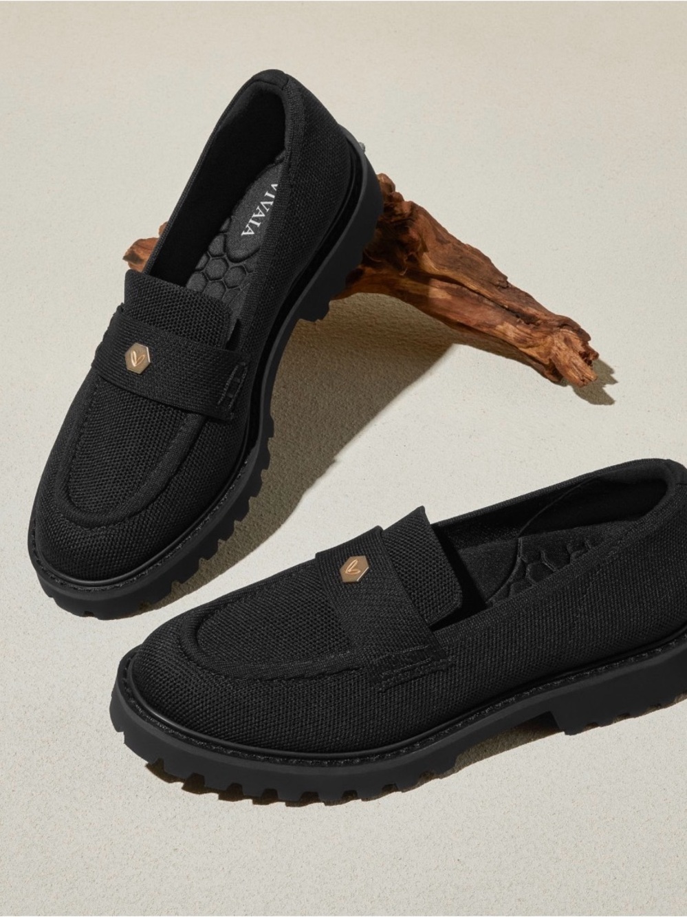 Vizzano Black Knit Penny Loafers for Women